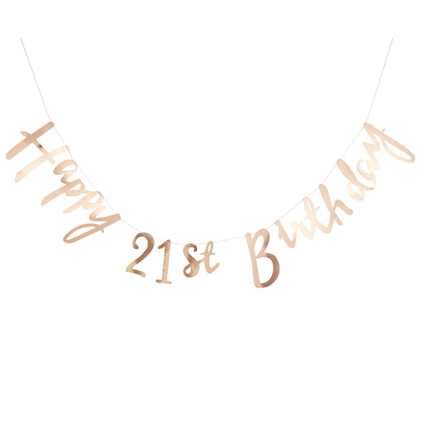 21st Birthday Banner Bunting - Gold