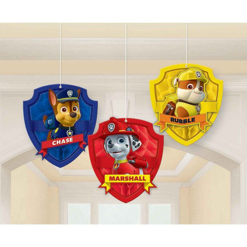 Paw Patrol Honeycomb Decorations - Tissue & Printed Paper - The Pretty Prop Shop Parties, Auckland New Zealand