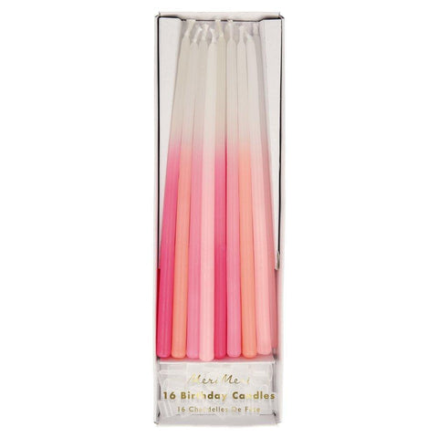 Pink Dipped Tapered Birthday Candles