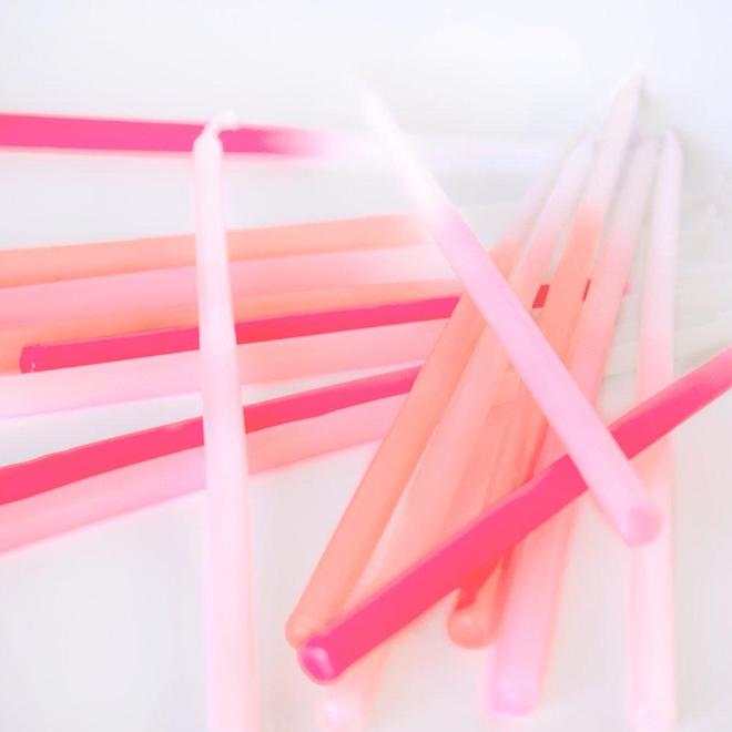 Pink Dipped Tapered Birthday Candles | Meri Meri | The Pretty Prop Shop Parties