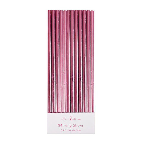 Pink Paper Party Straws - The Pretty Prop Shop Parties, Auckland New Zealand