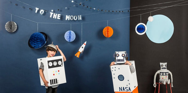 To The Moon Space Mini Garland - The Pretty Prop Shop Parties