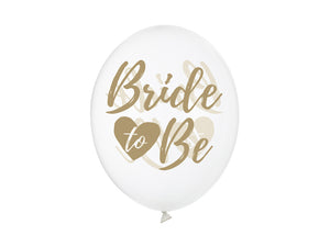 Bride to Be 30cm Balloons - Clear and Gold (6pcs)