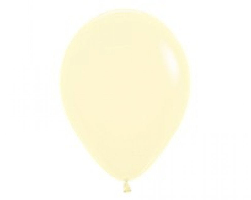 12cm Balloon Pastel Matte Yellow (Single) - The Pretty Prop Shop Parties