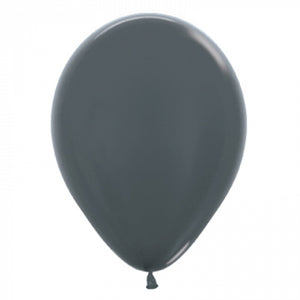 30cm Balloon Metallic Graphite Silver (Single) - The Pretty Prop Shop Parties, Auckland New Zealand