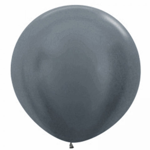 90cm Balloon Metallic Graphite Silver (Single) - The Pretty Prop Shop Parties