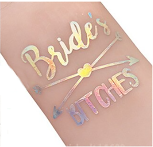 Hen's Party Temporary Tattoo - Iridescent - The Pretty Prop Shop Parties