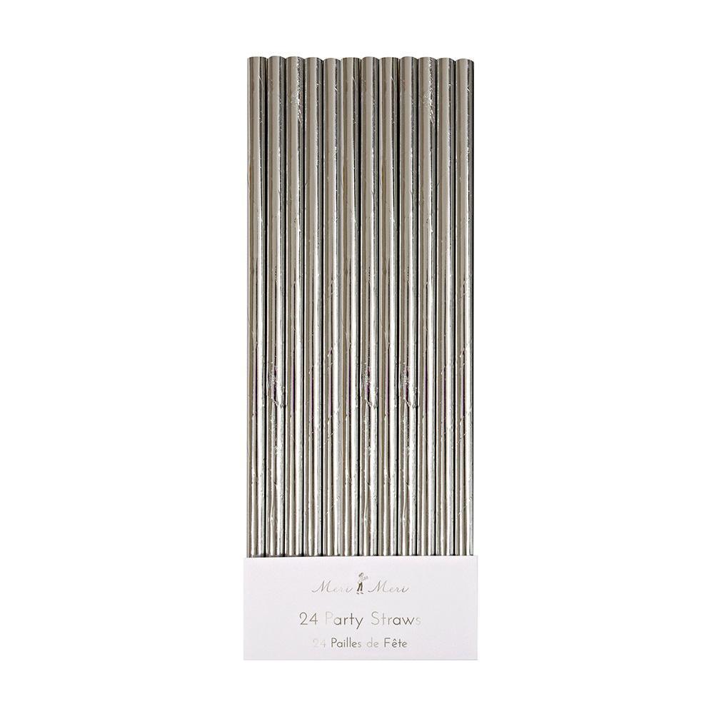 Silver Paper Party Straws - The Pretty Prop Shop Parties