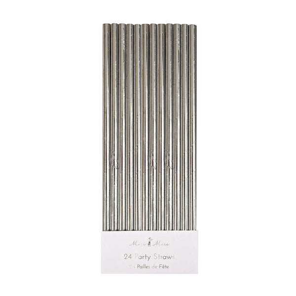 Silver Paper Party Straws - The Pretty Prop Shop Parties, Auckland New Zealand