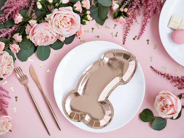 Same Penis Forever Plates Rose Gold - The Pretty Prop Shop Parties