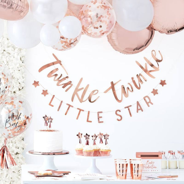 Twinkle Twinkle Rose Gold Napkins - The Pretty Prop Shop Parties