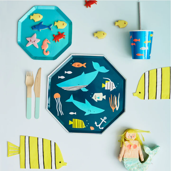 Under The Sea Dinner Plates (x 8) - The Pretty Prop Shop Parties
