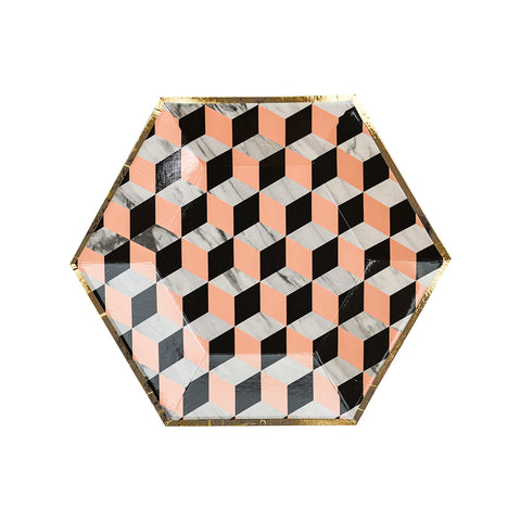 Vanity - Louis Cube Paper Plates - Small - The Pretty Prop Shop Parties, Auckland New Zealand