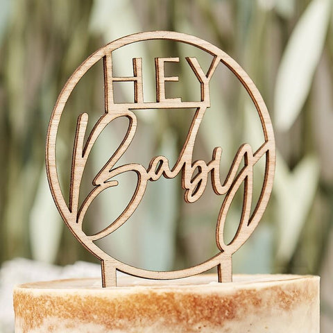 Hey Baby Cake Topper - Botanical Baby - The Pretty Prop Shop Parties, Auckland New Zealand