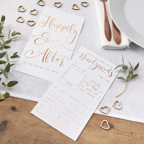 Rose Gold Advice for the Newlyweds Cards - The Pretty Prop Shop Parties