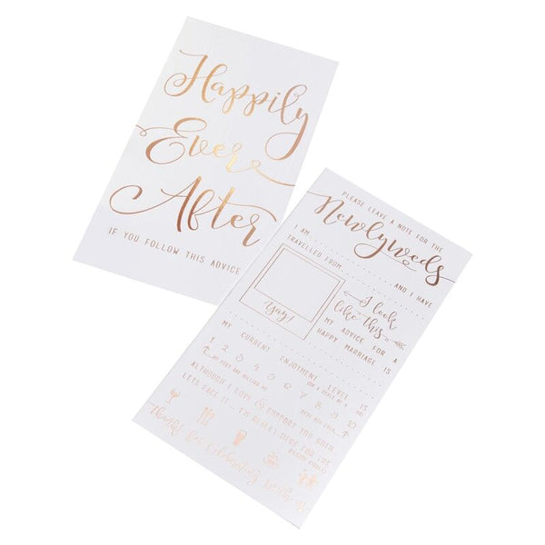 Rose Gold Advice for the Newlyweds Cards - The Pretty Prop Shop Parties