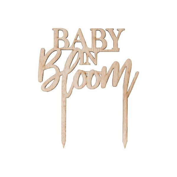 Wooden Cake Topper - Baby in Bloom
