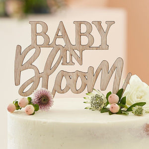 Wooden Cake Topper - Baby in Bloom