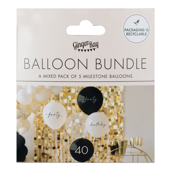 40th Birthday Party Balloons - Champagne Noir - The Pretty Prop Shop Parties
