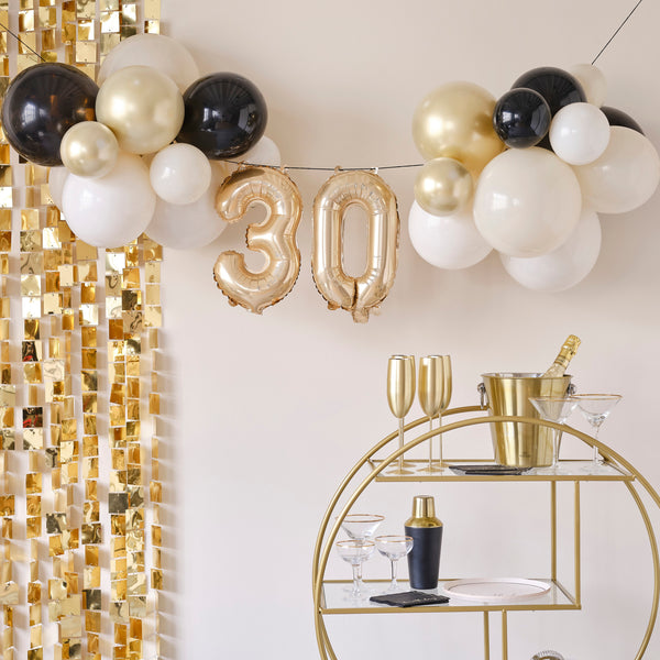30th Birthday Milestone Balloon Bunting Decoration - The Pretty Prop Shop Parties