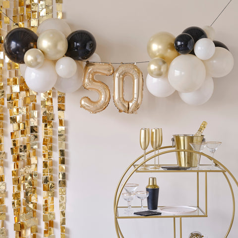 50th Birthday Milestone Balloon Bunting Decoration