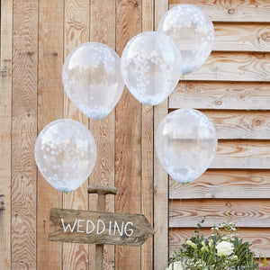 Confetti Balloons - White - The Pretty Prop Shop Parties, Auckland New Zealand