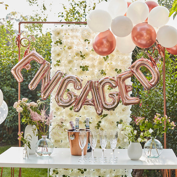 Customisable Engaged Bunting - Rose Gold - The Pretty Prop Shop Parties