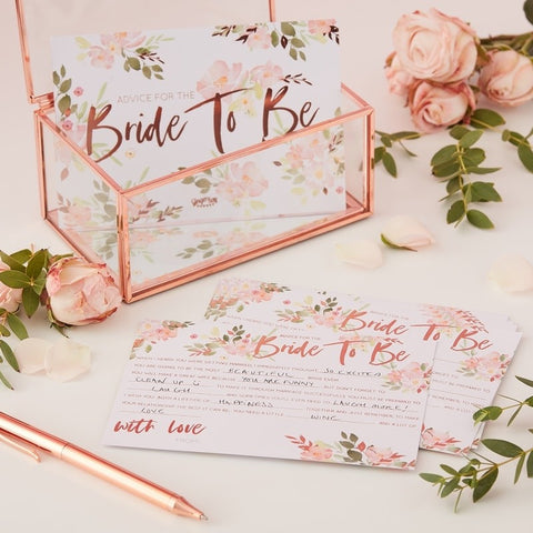 Bride To Be Advice Cards - Floral Hen Party - The Pretty Prop Shop Parties, Auckland New Zealand