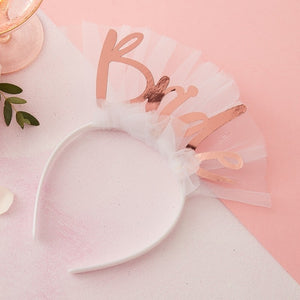 Bride To Be Headband Veil - Floral Hen Party - The Pretty Prop Shop Parties, Auckland New Zealand