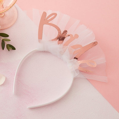Bride To Be Headband Veil - Floral Hen Party - The Pretty Prop Shop Parties