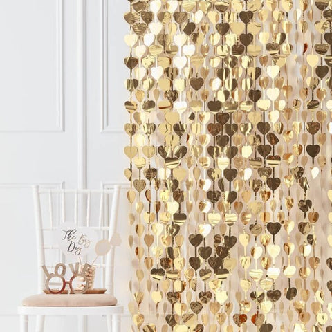 Gold Heart Party Backdrop - The Pretty Prop Shop Parties, Auckland New Zealand