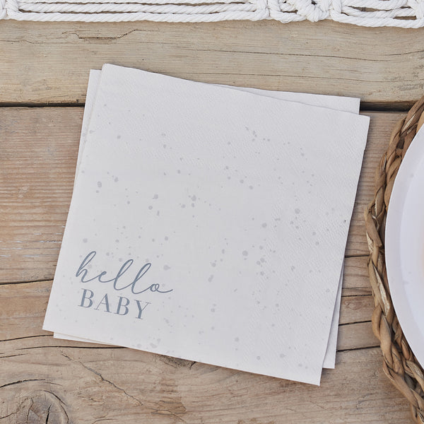 Hello Baby Neutral Baby Shower Napkins - The Pretty Prop Shop Parties