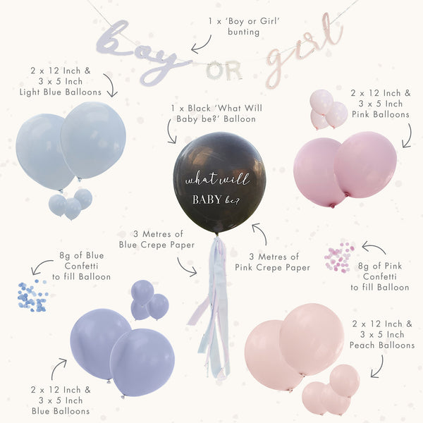 What Will Baby Be Gender Reveal Balloon Kit