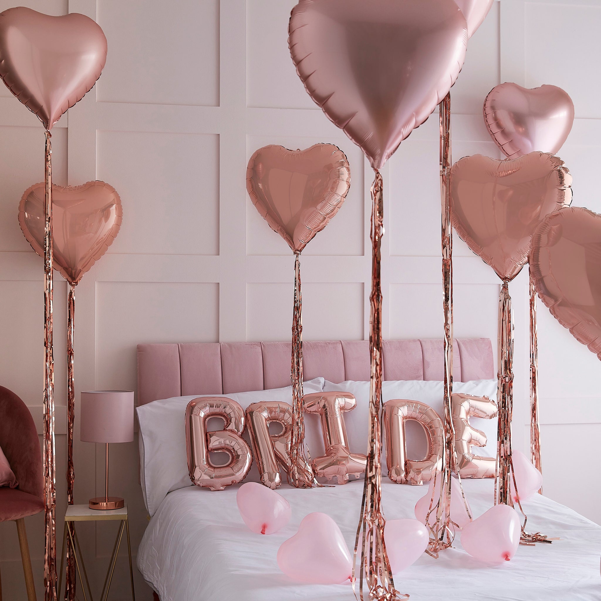 Bride and Heart Balloons Room Decoration Kit - Blush Hen Party