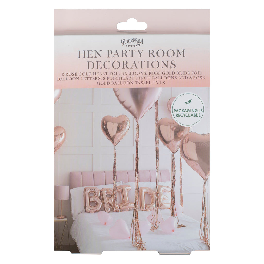 Bride and Heart Balloons Room Decoration Kit - Blush Hen Party – The Pretty  Prop Shop Parties
