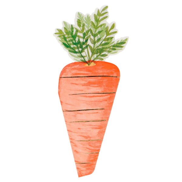 Foiled Carrot Napkins (x 16)