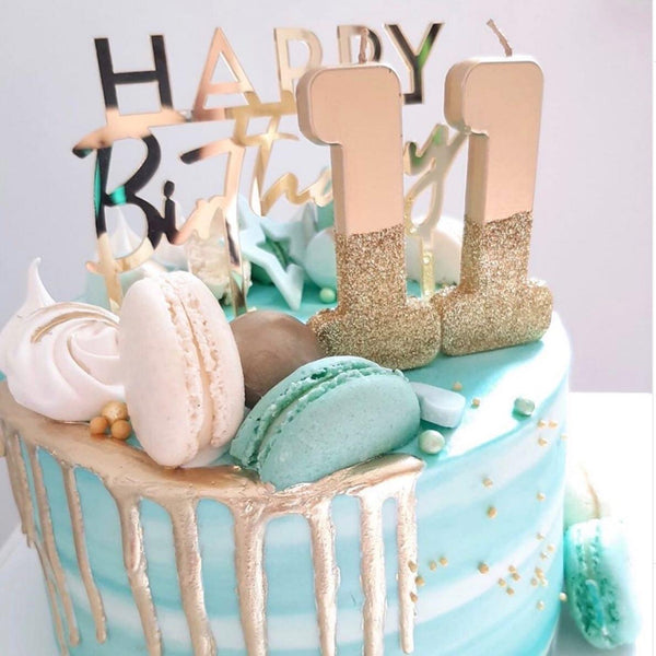 Happy Birthday Gold Cake Topper - The Pretty Prop Shop Parties