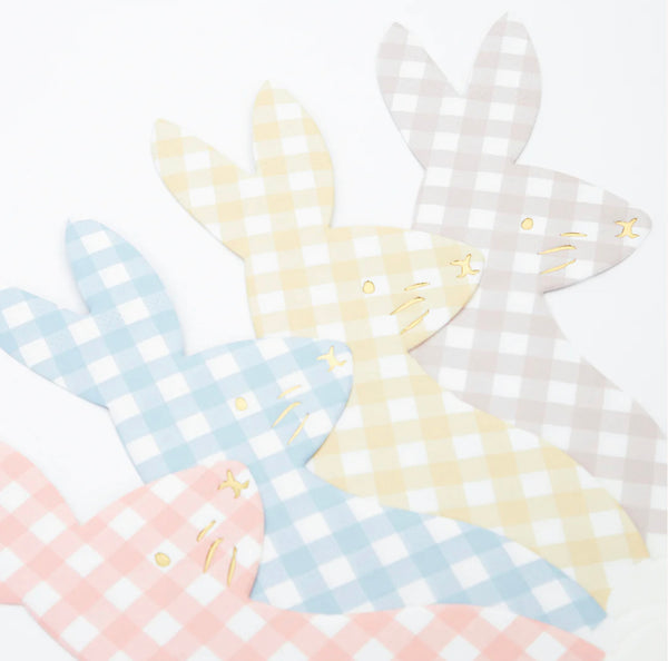 Gingham Bunny Napkins - The Pretty Prop Shop Parties