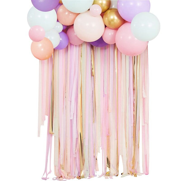 Pastel Streamer & Balloon Party Backdrop - The Pretty Prop Shop Parties, Auckland New Zealand