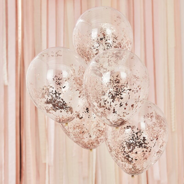 Shredded Confetti Balloons - Rose Gold - The Pretty Prop Shop Parties