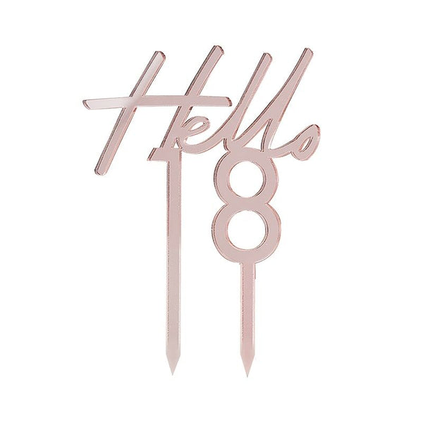 Hello 18 Birthday Cake Topper - The Pretty Prop Shop Parties