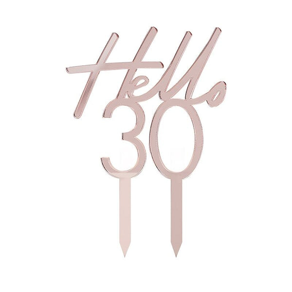 Hello 30 Birthday Cake Topper - The Pretty Prop Shop Parties