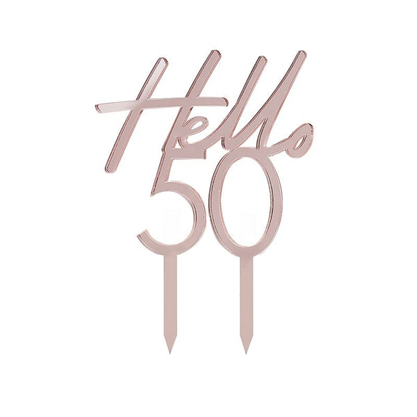 Hello 50 Birthday Cake Topper - The Pretty Prop Shop Parties