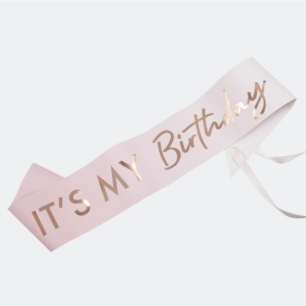 It's My Birthday Pink Sash - The Pretty Prop Shop Parties, Auckland New Zealand