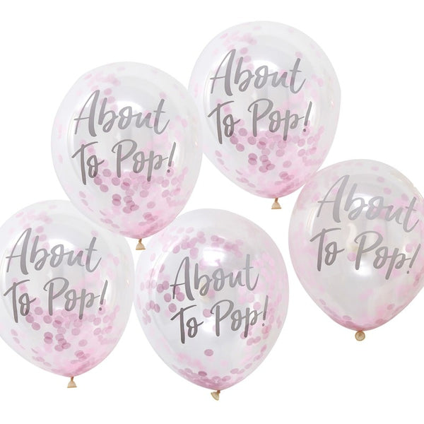 About to Pop! Printed Confetti Balloons - Pink - The Pretty Prop Shop Parties, Auckland New Zealand