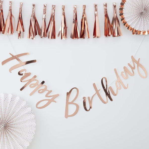 Happy Birthday Bunting - Rose Gold - The Pretty Prop Shop Parties