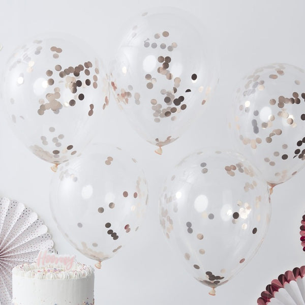 Confetti Balloons - Rose Gold - The Pretty Prop Shop Parties, Auckland New Zealand