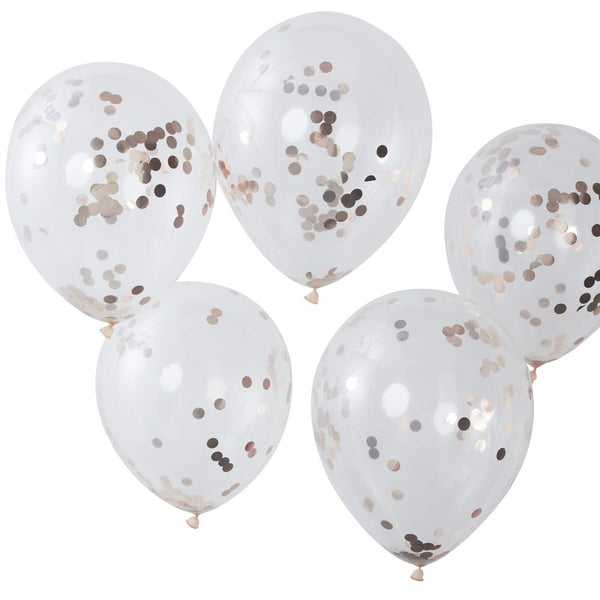 Confetti Balloons - Rose Gold - The Pretty Prop Shop Parties, Auckland New Zealand