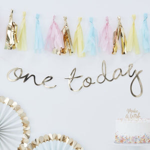 One Today First Birthday Banner