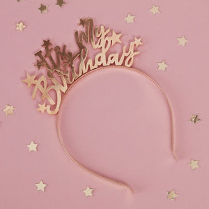 It's My Birthday Gold Headband - The Pretty Prop Shop Parties